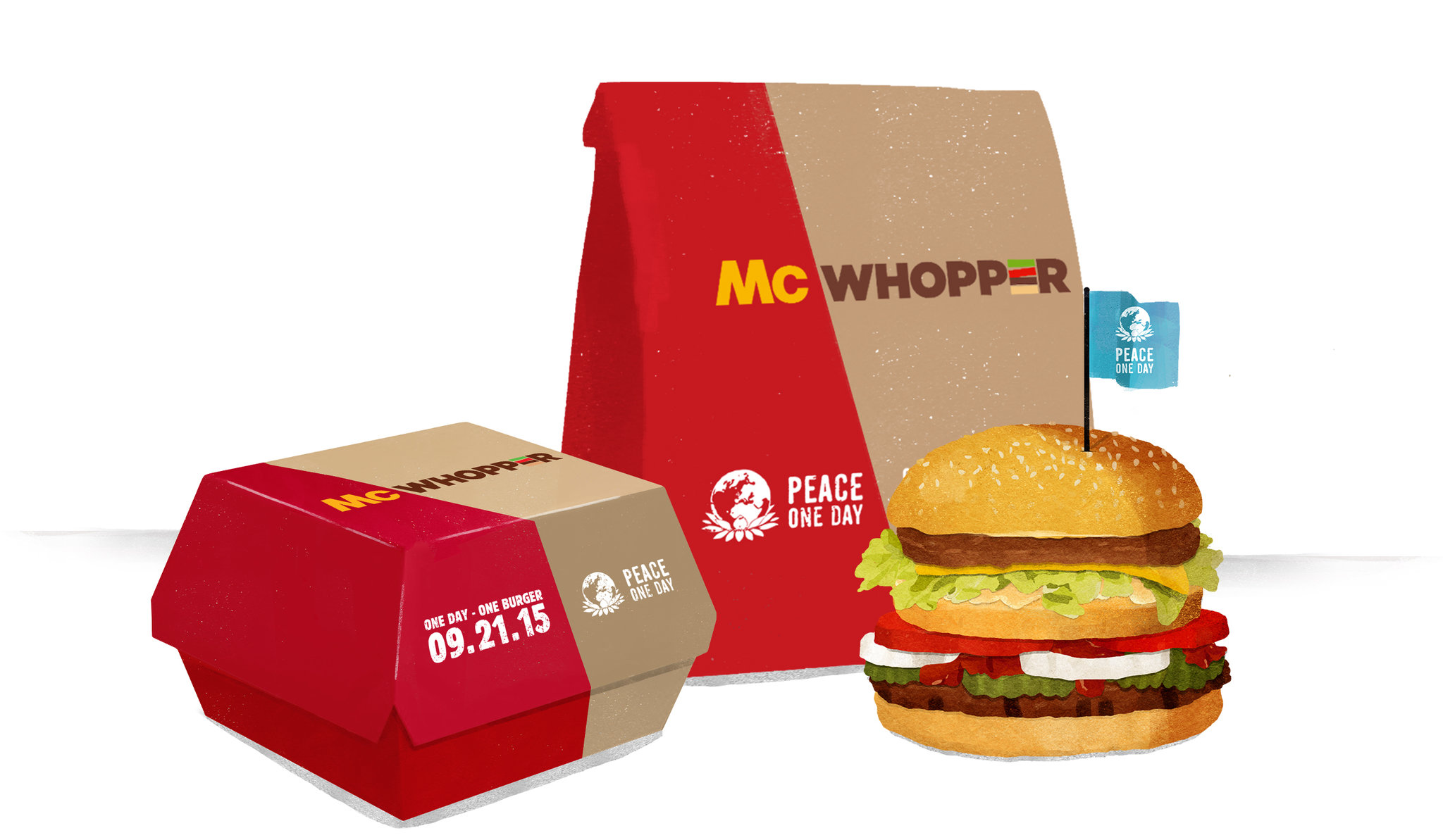 Mcwhopper Peace wins in the Burger Wars - McDonalds join forces with Burger King!