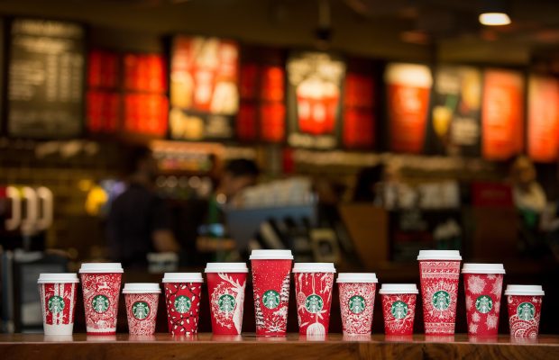 Starbucks red holiday cups