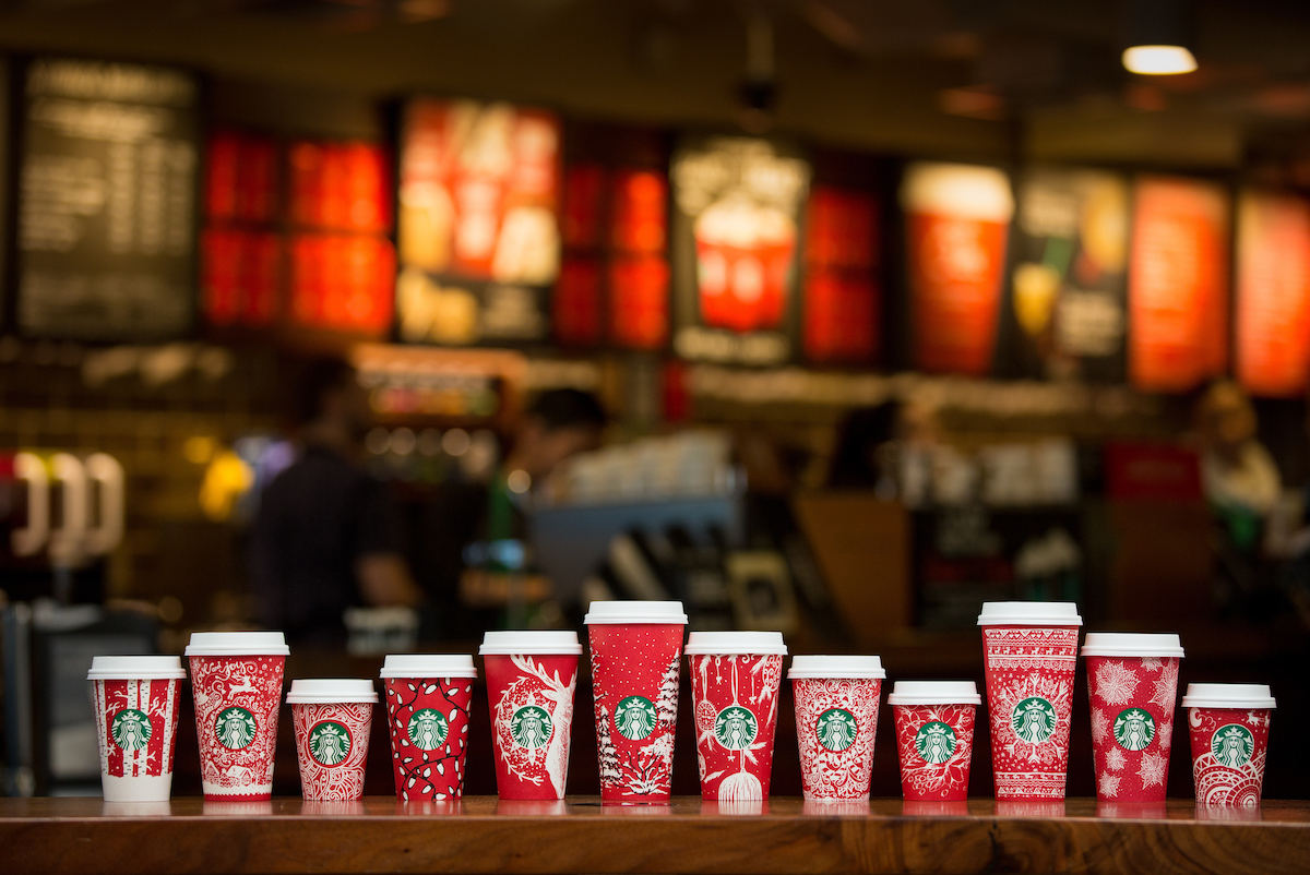 Starbucks red holiday cups