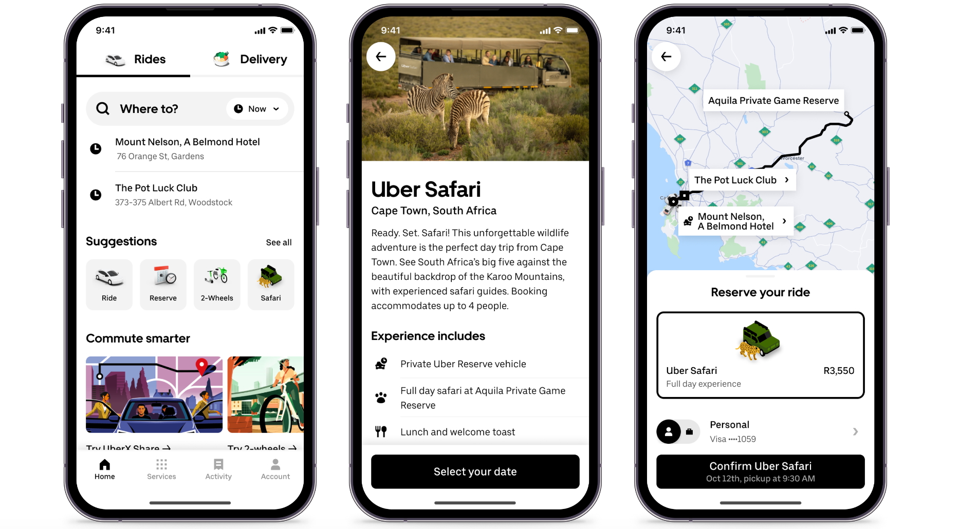 Uber Safari: Experience South Africa's Big 5 at the Tap of a Button